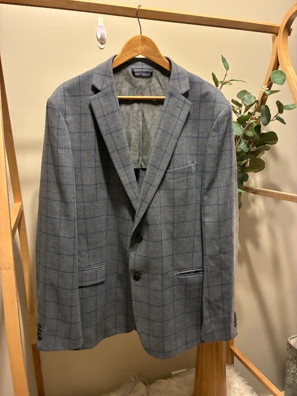 Michael Kors Grey Sports Coat with Blue Check